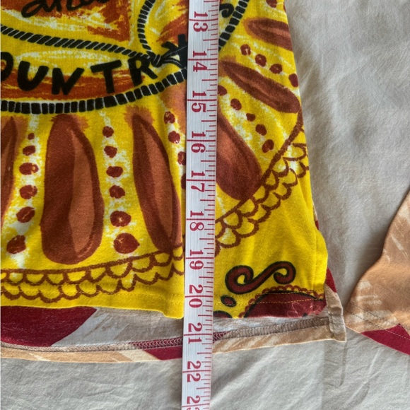 Vintage Custo Barcelona Long Sleeve Top Folk & Country Cowboy Hat Y2K Size Small - Picture 4 of 4